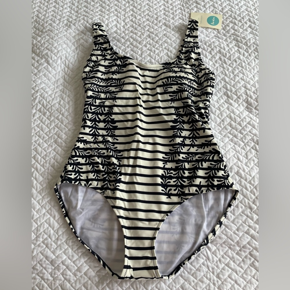 NWT Boden Navy Striped Swimsuit - Size 10